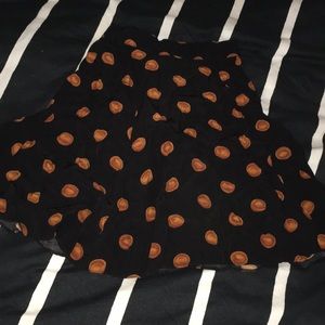 Vintage black skirt with orange dots